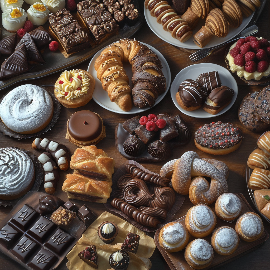 alwaysreliable2002_a_table_full_of_pastries_and_chocolate_--v_6_9b5f2fc1-d940-4864-8dfc-90f05c57e6de